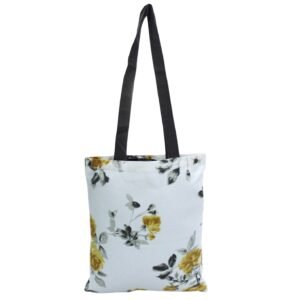 Golden Bloom Floral Tote Bag – Elegant Everyday Carry