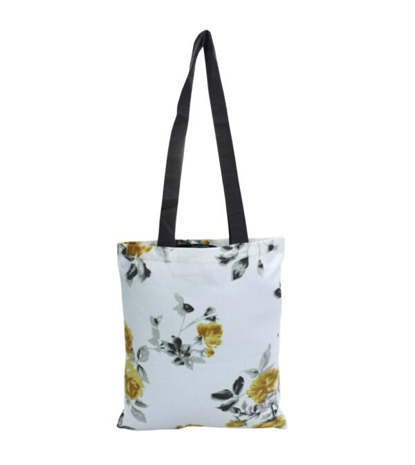 Golden Bloom Floral Tote Bag – Elegant Everyday Carry