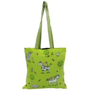 Farm Fun Green Tote Bag – Kids & Animal Lovers Edition