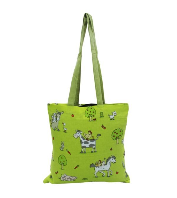 Farm Fun Green Tote Bag – Kids & Animal Lovers Edition
