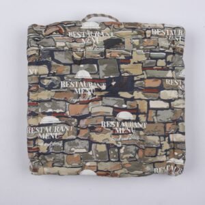 Rustic Brick Wall Patterned Padded Seat Cushion – “Restaurant Menu” Theme